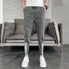 メンズジーンズのズボン男性用タイトなパイプスキニー男性カウボーイパンツスリムフィットクロップドXS韓国ファッション洗浄秋の服