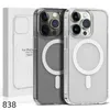 Magsoge Transparent Case iPhoneの磁気ワイヤレス充電ケース15 15 14 12 11 13 PRO MAX MINI XR XS 7 8 PLUS SEバックカバー838DD
