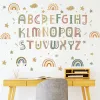 Klistermärken DIY Rainbow Cloud Star English Letters Wall Sticker för barn Rum Dekoration Alfabet Mural Art PVC Decals Nursery Affischer