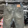 PW016 Mor Yüksek kaliteli erkek kot pantolon sıkıntılı motosiklet bisikletçisi jean rock sıska ince yırtık delik şık yılan nakış denim pantolon