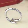 Bagues de créateurs pour femme diamants bague à ongles en argent sterling couple bagues d'amour bijoux mode classique or rose argent Saint-Valentin promesse de mariage cadeau NonAllergi ca