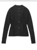 Femmes tricots noir col rond tricoté Cardigan femmes 2024 automne hiver élégant tricots décontracté à manches longues simple boutonnage dames