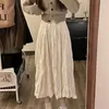 Skirts Women's 2024 Spring Midi Skirt Elastic Highs Waist A Line Flared Pleated Long Casual Loose Swing Flowy Gifts 066C