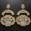 Boucles d'oreilles surdimensionnées en cristal pour femmes, pendentif fleur exagéré, accessoires de bijoux d'oreille 240305