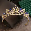 Saç Aksesuarları Takı Çiçek Yaprağı Kömürü Gelin Saç Prensesi Prenses Kristal Tiaras Rhinestone Hoop