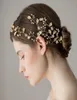 Fairy Headpieces Gold med elfenbensbröllop accesosries 2021 senaste europeiska stilblommor form6262095