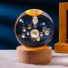 طاولة مصابيح 1pc USB Light Lead LED Crystal 3d Table Lamp Moon Planet Galaxy Home Decor