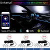 Bande lumineuse Led néon RGB pour intérieur de voiture, 4/5/6 en 1, contrôle par application Bluetooth, lumières décoratives, atmosphère ambiante, lampe de tableau de bord LL