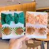 Hair Accessories 2Pcs/Set Children Lovely Soft Colors Bowknot Wide Hairbands Baby Girls Checkerboard Sunglasses Set Kids