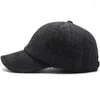 Bollmössor Fashion Baseball Cap Woolen Sticked Winter Ear Cover Män tjockare varma hattar med öronflikar sportgolf snapback