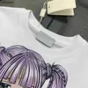 ニューキッズTシャツスーツベビートラックスーツサイズ100-150 cm夏2ピースセットパープルガールパターンガールズTシャツとショートパン