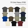 310g T-shirt 2024 printemps et été couleur terre t-shirt lourd hommes américains surdimensionnés street tide marque couleur unie coton manches courtes