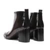 Bottes mode hommes 7CM talons hauts en cuir véritable cheville chevalier noir beau Botas Hombre fête/mariage