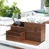 Wooden Black Walnut Pen Makeup Brush حامل للمنظم المكتبي Wood Pencil Case Office Home School Office 240314