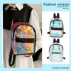 School Bags Ladies Mini Backpack Transparent Summer Jelly Beach Fashion Colorful Adjustable Strap Simple Portable For Teenage Girls