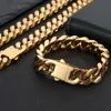 Hip Hop – chaîne cubaine avec cryptage à quatre côtés, bijoux en acier inoxydable pour hommes, accessoires de Bracelet en titane et en acier