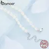 Collier de perles naturelles en argent sterling 925, chaîne de cou de perles d'eau douce irrégulières pour femmes, bijoux fins élégants BSN272 240301