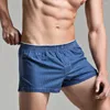 Sous-vêtements hommes couleur unie à pois imprimé ceinture élastique coton boxeurs culottes vêtements de nuit