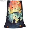 Coperte 2023 Designer nuova coperta di flanella serie Pumpkin Bat Castle Divano letto interno personalizzato accogliente coperta calda per regali di feste 240314