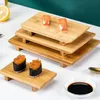 Bambus-Sushi-Brett, japanische und koreanische Küche, rechteckiges Tablett, Servierplatte, Kochen, Sashimi-Geschirr, Holzplatte 240304