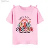 T-shirts Promoted To Big Sister Rainbow Printed Baby Announcement T Shirt Girls T-Shirt Children Tops Toddler Tshirt Summer Clothes Tee ldd240314