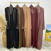 Vêtements ethniques Luxe Sparkle Ouvert Abaya avec diamant Dubaï Style Robe de soirée Turquie Musulman Islamique Kimono Manches Cardigan Outwear