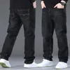 Jeans masculinos tamanho grande alta estiramento denim tecido calças grandes para 45-150kg hombre perna larga pantalon homme