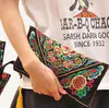 Kosmetiska väskor kvinnor etnisk nationell retro fjärilsblomma handväska myntväska broderad damkoppling tofs liten klaff sommarförsäljning