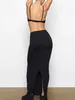 Two Piece Dress Women Maxi Skirt Set Summer 2 Outfits Sexy Slim Fit Crop Cami Tank Top Bodycon Long Suit Streetwear