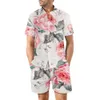 Designer Suit European Mens Casual Loose Shirt Set Hawaii Digital Print Beach Short Sleeve Shorts L3hn