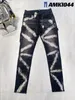 2024 Primavera Nuovi Jeans da uomo Jeans skinny da uomo Jeans amirri elastici per uomo Pantaloni ricamati Pantaloni lunghi dritti Slim Fit Pantaloni streetwear morbidi Jeans con buco rotto da uomo