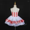 Stage Wear Costume de danse de ballet à rayures rouges Filles Ballerine Tutu Robe Paillettes Dancewear Adulte Cerf Show Vêtements brillants