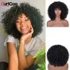 黒人女性のための前髪のある短いアフロキンキーカーリーウィッグ合成自然暑い耐性髪のコスプレハイライトウィッグ240305