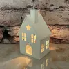 1 szt. Metal Mały House Żelazny Świeca Home Crafts Ornament No Candles 240301