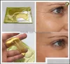 Slaapmaskers 2 Stuks1Pack Hoge Kwaliteit Gold Crystal Collageen Oogmasker Eyees Onder Eeye Donkere Kringen Remover Colageno Drop Delive5936710