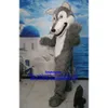 Mascot Costumes Long Fur Timber Grey Wolf Mascot Costume Adult Cartoon Character Outfit Suit Education Trade Exhibition Zx1732