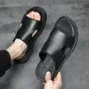 Sandalen 2024 Mannen Echt Split Leer Strand Merk Casual Schoenen Slippers Slippers Sneakers Zomer