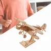 Wall Clocks 3D Wooden Puzzle Biplane Model Durable Creative Housewarming Gifts Aeroplane Crafts For Home Office Farmhouse Kids Decoration
