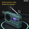 Portabla högtalare BV800 SUPER-PORTABLE FM Radio Bluetooth-högtalare med LCD-skärm Display Antenna Aux Input USB Disk TF Card Mp3 Musikspelare 240314