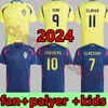 2024 Suède Larsson Jerseys de football pour hommes Équipe nationale rétro Dahlin Brolin Ingesson Accueil Jaune Bleu Chemises de football pour adultes Uniformes Kit pour enfants