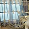 Zasłony chiński europejski w stylu europejskim haftowane zasłony zaciemniające do salonu sypialnia badanie okienne zasłony niestandardowe luksus
