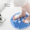 Épurateurs Douche exfoliante Grattoir en silicone Salle de bain Tapis de bain antidérapant Brosse de massage du dos Épurateur de lavage des pieds en silicone avec ventouses