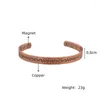 Bangle Handmade Tibetan Pure Copper Bracelets For Men And Women Plain Cuff Solid Adjustable Ethnic Pattern Yoga Jewelry