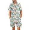 Projektant Suit European Mens Casual Loose Shirt Set Hawaii Digital Print Beach Shorts Shorts Qtdf