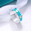 Designer Blue enamel love couple ring the same tiffay and co six heart 5H7W