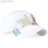 Boll Caps Yauu Brand Baseball C med Rhinestone Women Casual Snback Hat For Flower New Fashion Solid Summer Sun La Hats Wholesale L240314