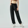 LU-620 With Logo Women's High Waist Loose Drawstring Sweatpants Wide Legs Pants