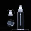 Atomizer Spray Bottles Clear Plastic Falt Shoulder PET Matte Silver Pump Cosmetic Packaging Toner Perfume Refillable Bottles 100ml 120ml 150ml 200ml 250ml