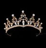 Couronne de cristal de luxe accessoires de cheveux de mariée dorés mariage strass perle feuille diadème couronne bandeau mariées bijoux de cheveux 8516401