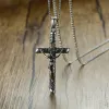 Cross Necklace för män kvinnor, katolisismen Jesus hänge, 14k guld unisex krage, kyrkans bön tro smycken